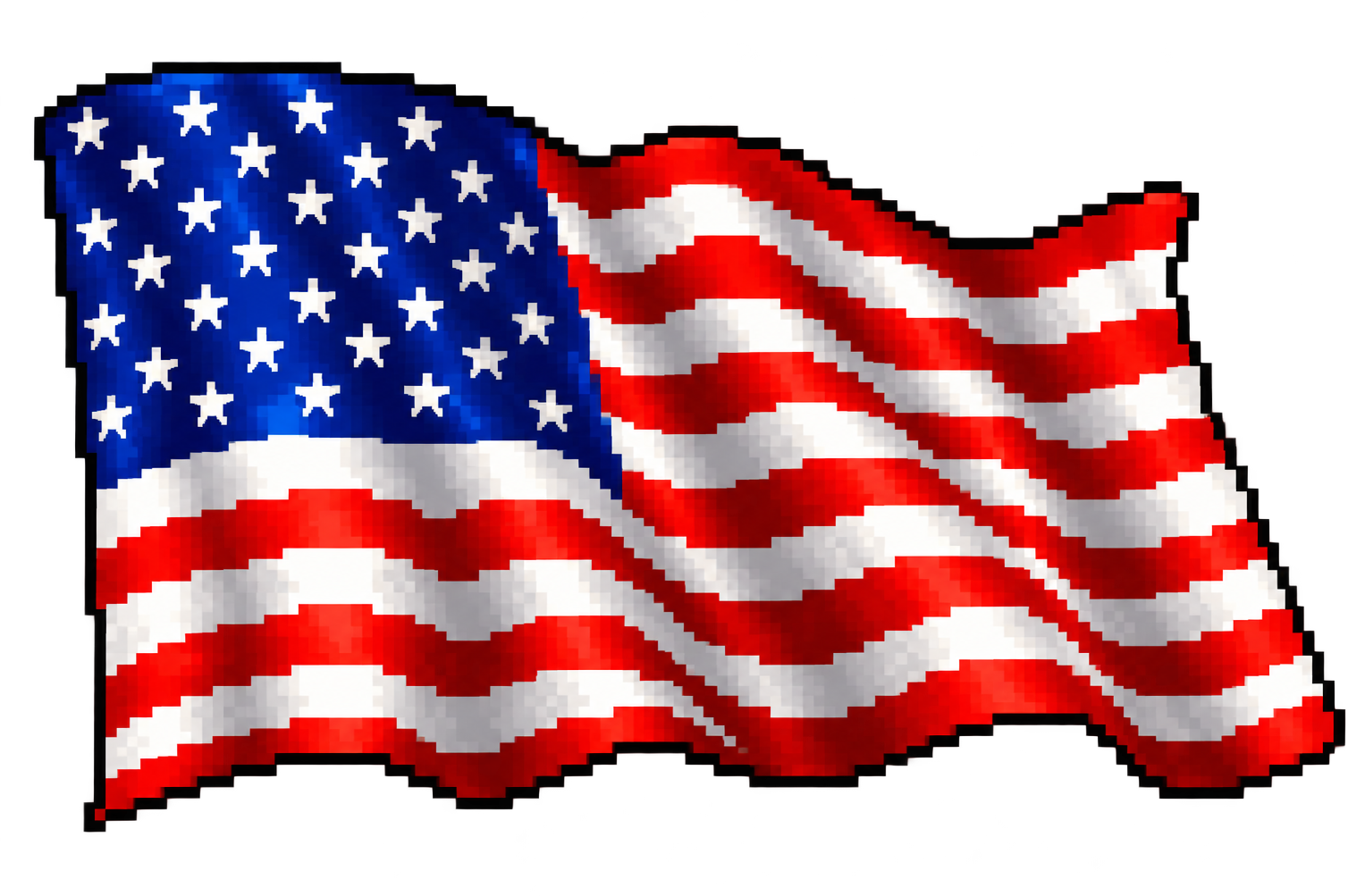Waving American flag